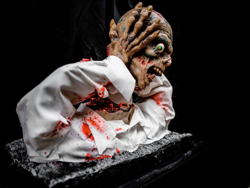 zombie head prop haunted attraction